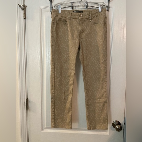 Levis Womens Beige Dots Mid Rise Ankle Skinny Denim Jeans Levi Size 8 waist 29 - Picture 1 of 12